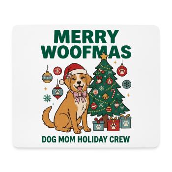 Fröhliche Woofmas Hundemama-Weihnachtscrew - Mousepad (Querformat) - Weiß - Vorne