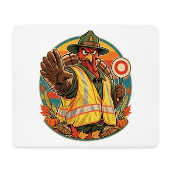 Thanksgiving Truthahn strenger Snack Wächter - Mousepad (Querformat) - Weiß - Vorne