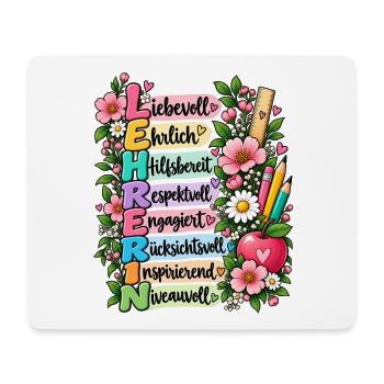 Lehrerin Definition Akrostichon Bücher Geschenk - Mousepad (Querformat) - Weiß - Vorne