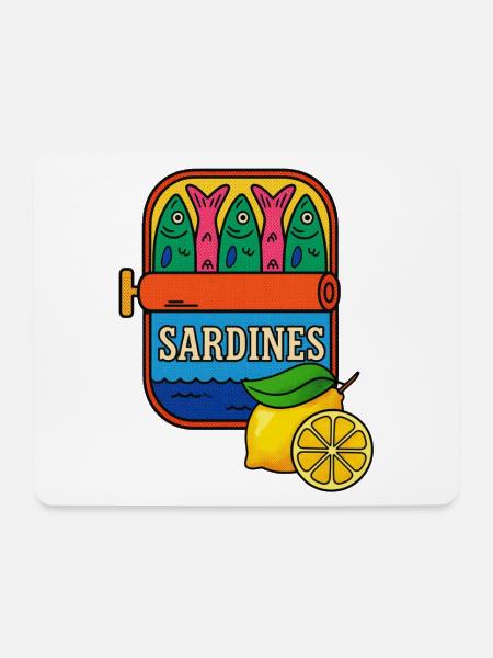 Zitronensardinen Vintage-Pop-Palette - Mousepad (Querformat) - Weiß