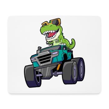 Monstertruck Dinosaurier - Mousepad (Querformat) - Weiß - Vorne