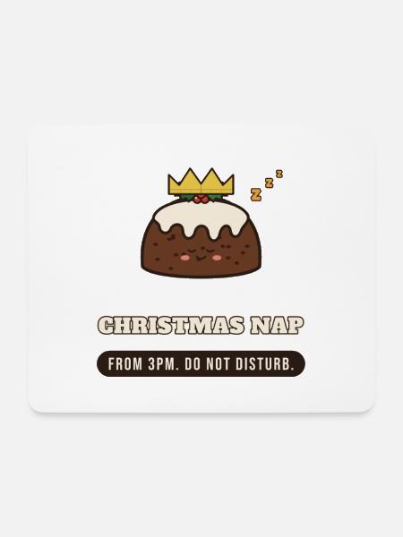 Weihnachtsschläfchen: Ab 15 Uhr, nicht stören - Mousepad (Querformat) - Weiß