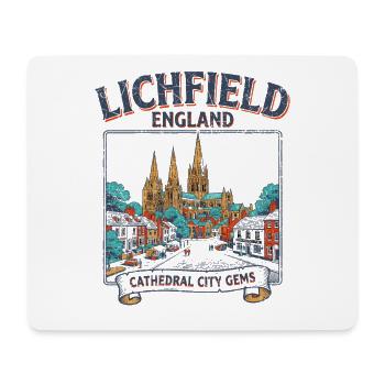 Vintage Lichfield England Cathedral City Skyline - Mousepad (Querformat) - Weiß - Vorne