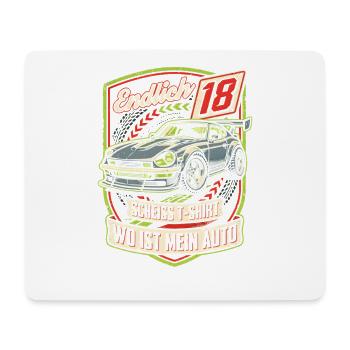 Sportwagen Zum 18. Geburtstag Auto Spruch - Mousepad (Querformat) - Weiß - Vorne