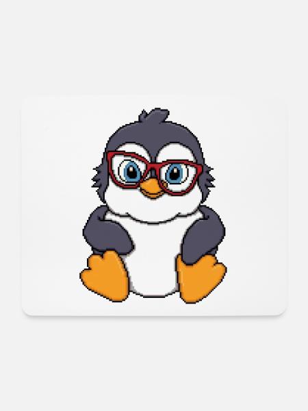 Schiefer Schatten-Pinguin - Mousepad (Querformat) - Weiß