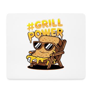 Grill Power Burger Für Grillfans Und BBQ Liebhaber - Mousepad (Querformat) - Weiß - Vorne