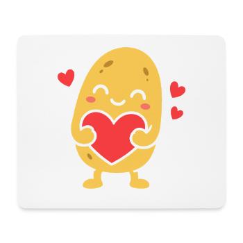 Kawaii Herzumarm-Kartoffel - Mousepad (Querformat) - Weiß - Vorne
