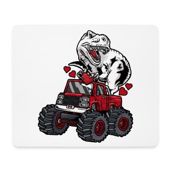 T-Rex Monstertruck Valentinstag - Mousepad (Querformat) - Weiß - Vorne