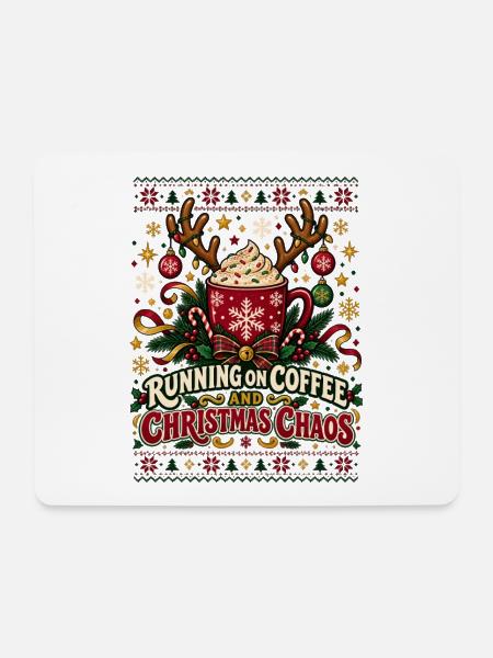 Running On Coffee And Chaos - Mousepad (Querformat) - Weiß