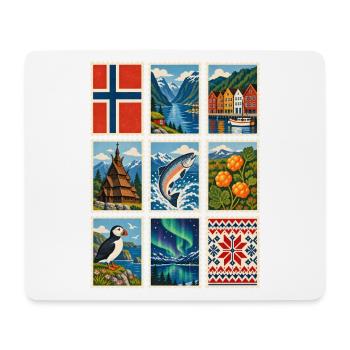 Norwegen Briefmarken - Mousepad (Querformat) - Weiß - Vorne