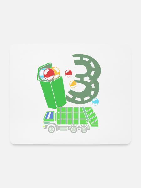 Müllwagen Müllauto Müllmann Mülleimer - Mousepad (Querformat) - Weiß