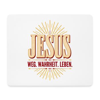 Jesus Weg Wahrheit Leben Grafik - Mousepad (Querformat) - Weiß - Vorne