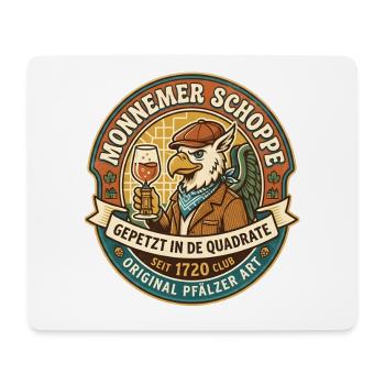 Monnemer Schoppe Gepetzt in de Quadrate - Mousepad (Querformat) - Weiß - Vorne