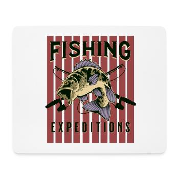 Fishing Expedition – Vintage Hecht für Angler - Mousepad (Querformat) - Weiß - Vorne
