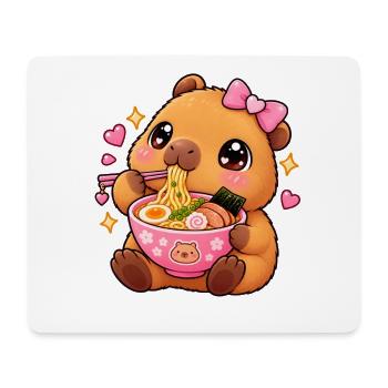 Süßes Kawaii Capybara Ramen Anime Ästhetik - Mousepad (Querformat) - Weiß - Vorne