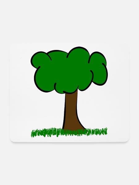 Baum auf Wiese - Mousepad (Querformat) - Weiß