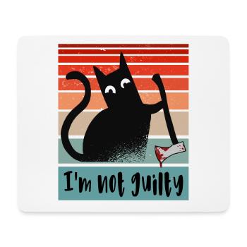 I'm not guilty, Innocent Cat with bloody axe - Mouse Pad (horizontal) - white - Front