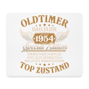 Oldtimer Baujahr 1954 Jahrgang Geburtstag Geschenk - Mousepad (Querformat) - Weiß - Vorne