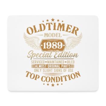 Oldtimer 1989 Jahrgang geboren Geburtstag Geschenk - Mousepad (Querformat) - Weiß - Vorne