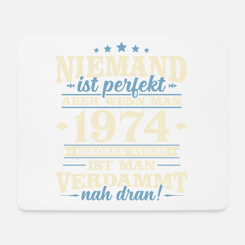 Jahrgang 1974 geboren Geburtstag Geburtstagsspruch - Mousepad (Querformat) - Weiß