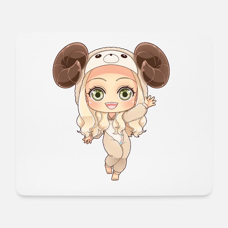 MOSBIES Widder Sternzeichen Horoskop Geschenk - Mousepad (Querformat) - Weiß