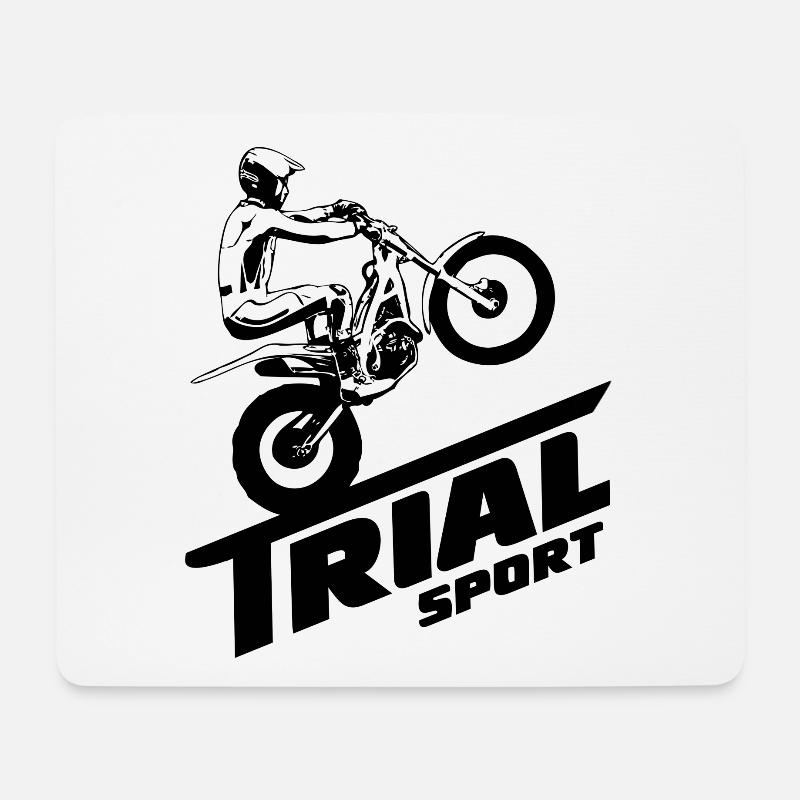 Trial - Trialsport - Moto Trial - Motorcycle Trial - Mousepad (Querformat) - Weiß