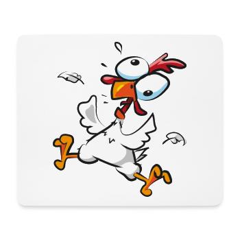 Verrücktes Huhn - Mousepad (Querformat) - Weiß - Vorne