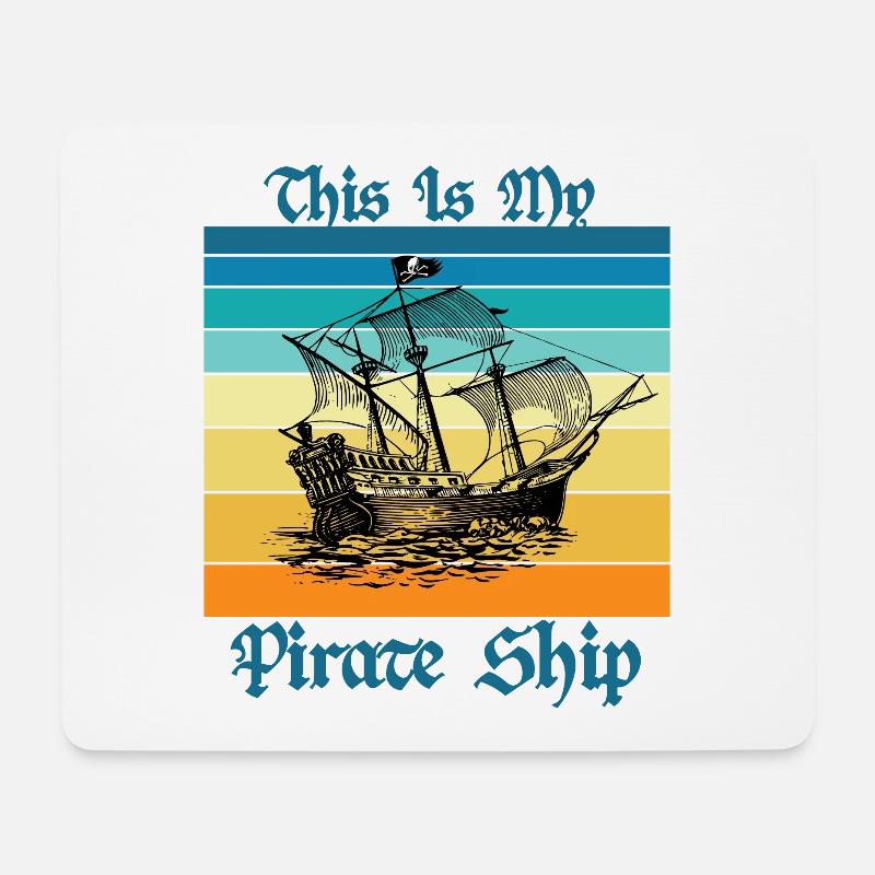 Ceci est mon bateau pirate - Tapis de souris (format paysage) - blanc