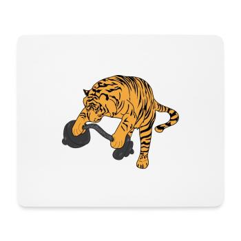 Haltérophilie tigre - Tapis de souris (format paysage) - blanc - Devant