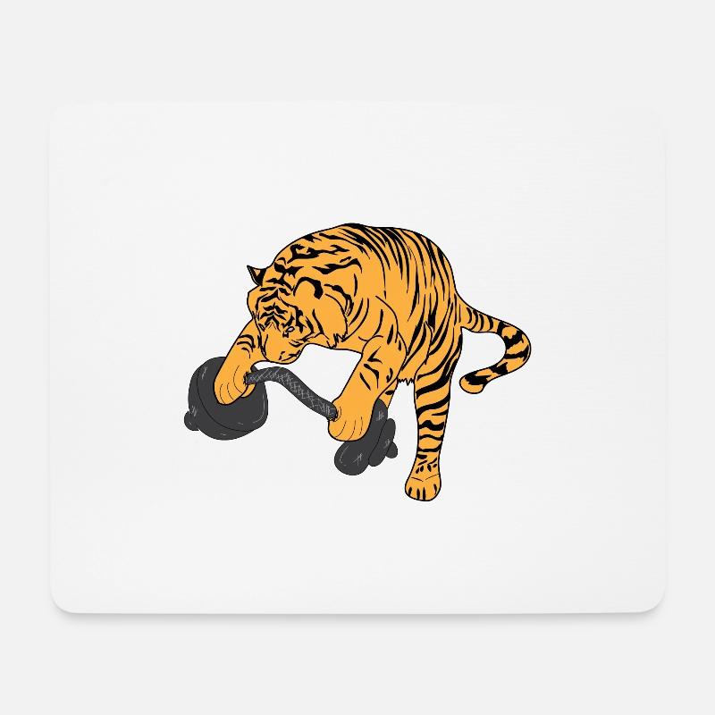 Kraftsport Tiger - Mousepad (Querformat) - Weiß