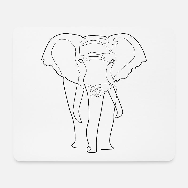 elephant black - Mouse Pad (horizontal) - white