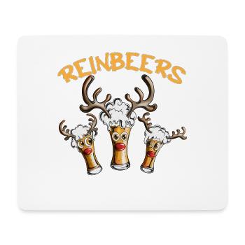 Beer at Christmas Reindeer Costume Beer Glasses - Mouse Pad (horizontal) - white - Front
