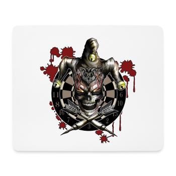 Dartscheibe Skelett Flammen Dartspieler Geschenk - Mousepad (Querformat) - Weiß - Vorne