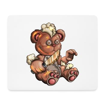 Stuffed Toy Teddy Bear Teddy with Knife Halloween - Mouse Pad (horizontal) - white - Front