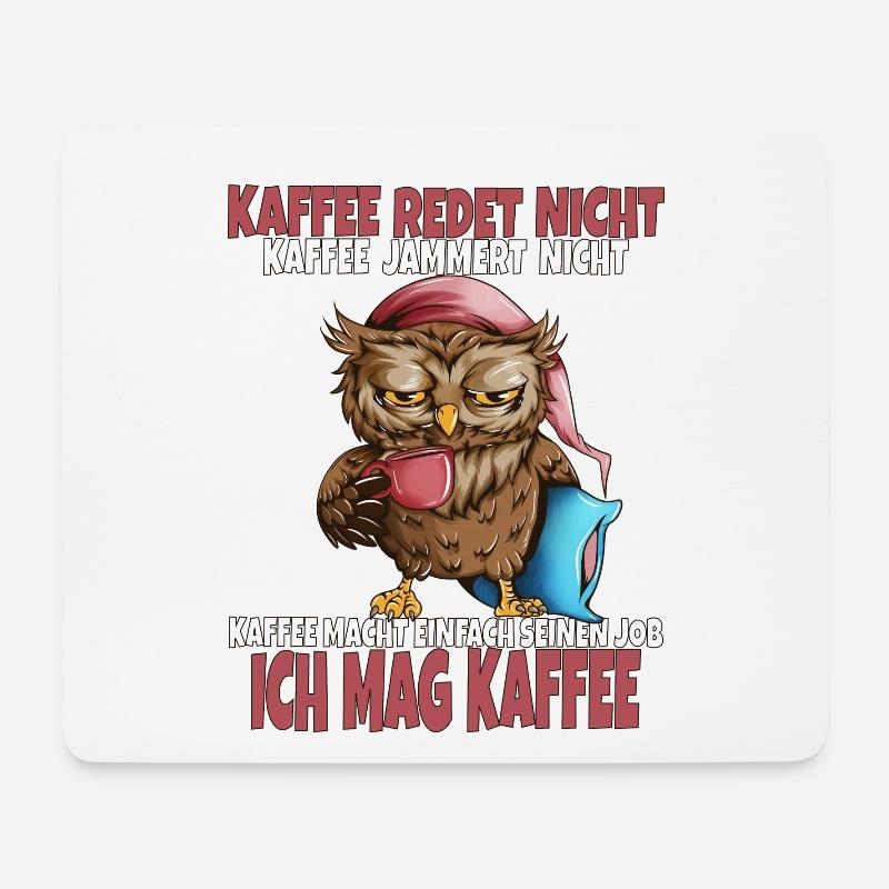 Eule Kaffee Morgenmuffel Langschläfer Frühstück - Mousepad (Querformat) - Weiß