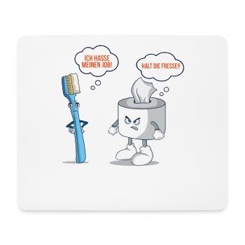 Klopapier Klobürste hasst ihren Job gutes Geschenk - Mousepad (Querformat) - Weiß - Vorne