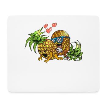 pizza fast food love dishes pineapple pizza - Mouse Pad (horizontal) - white - Front