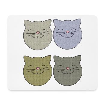 katzen 4er pack - Mousepad (Querformat) - Weiß - Vorne