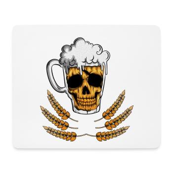 Beer Beer Glass with Foam Skeleton Skull Barley - Mouse Pad (horizontal) - white - Front