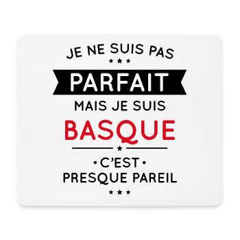 Je ne suis pas parfait mais je suis Basque - Tapis de souris (format paysage) - blanc - Devant