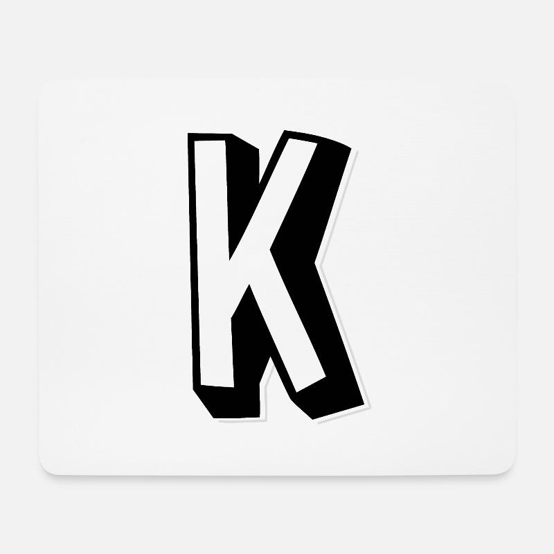 Buchstabe K - Alphabet K. - Mousepad (Querformat) - Weiß