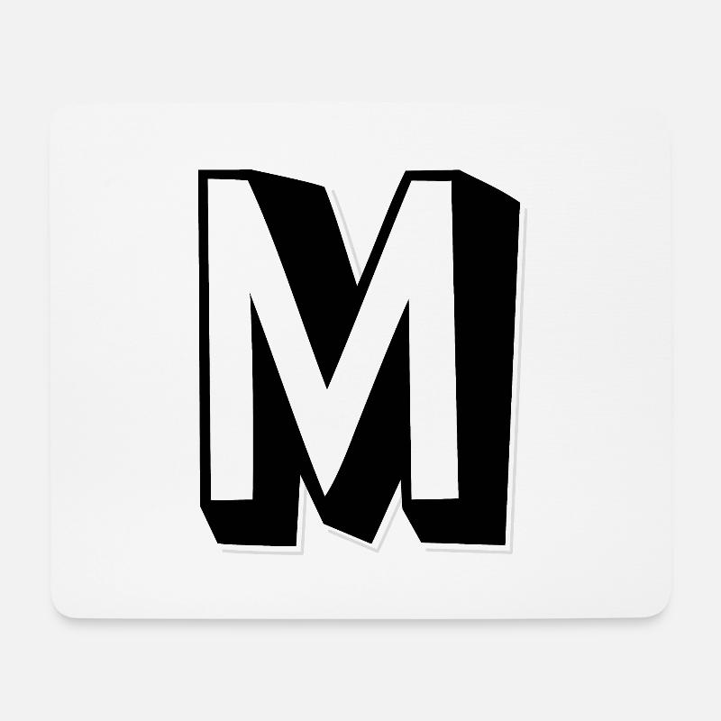 Buchstabe M - Alphabet M. - Mousepad (Querformat) - Weiß