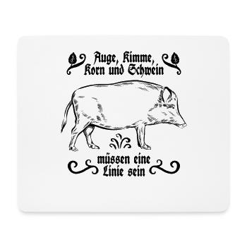 Auge Kimme Korn und Schwein - Jagd - Jäger - Mousepad (Querformat) - Weiß - Vorne