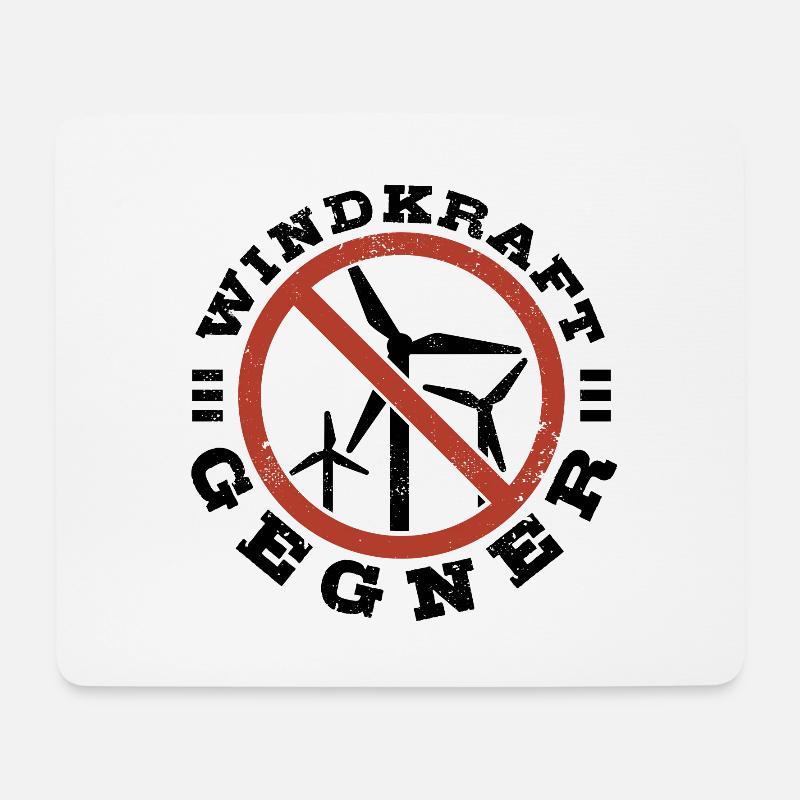 Windkraft Gegner - Kein Windpark - Windenergie - Mousepad (Querformat) - Weiß