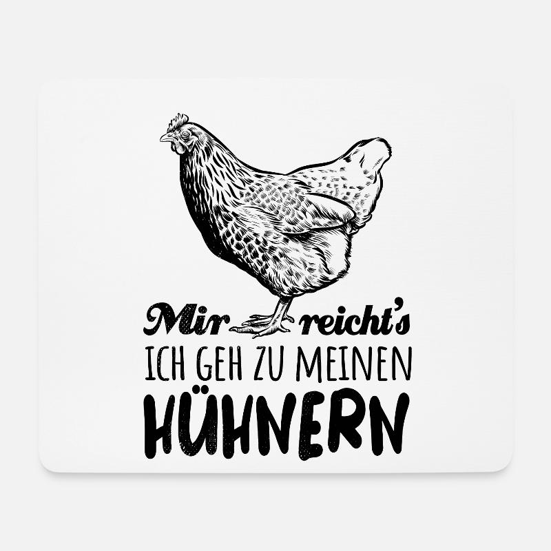 Mir reicht's ich geh zu meinen Hühnern - Huhn - Mousepad (Querformat) - Weiß
