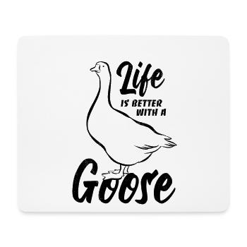 La vie est plus belle avec une oie - Gänse Fan - Tapis de souris (format paysage) - blanc - Devant
