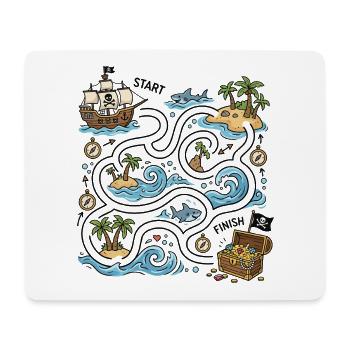 Carte de l’île des pirates de la Route du trésor - Tapis de souris (format paysage) - blanc - Devant