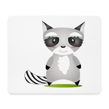 cute raccoon in comic style to love - Mouse Pad (horizontal) - white - Front