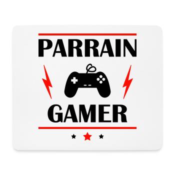 Parrain gamer, gaming, jeux vidéos, gameur - Tapis de souris (format paysage) - blanc - Devant