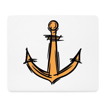 Dessin d’ancrage. Marine. Icônes maritimes/navires. - Tapis de souris (format paysage) - blanc - Devant